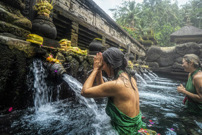 Washing in Flowing Water, Bali, Indonesia