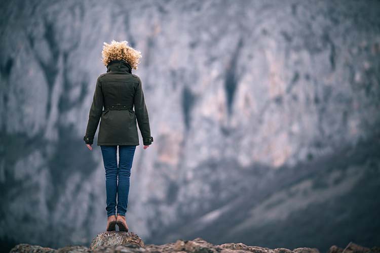 Woman looking at the Turda Gorge