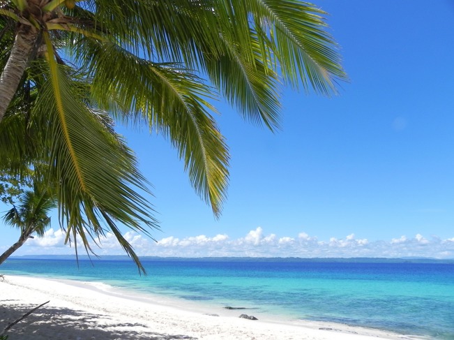 A white sandy beach in the Philippines
