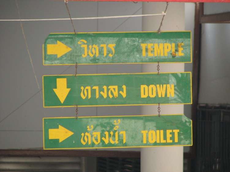 Sign showing directions in Thailand